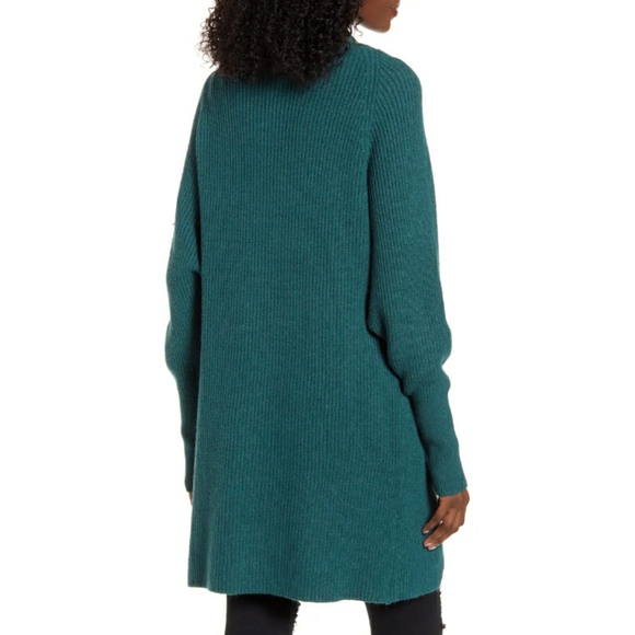 NEW Leith Dolman Sleeve Long Teal Sweater Cardigan - Picture 2 of 8